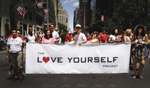 Image advertising LYP event at New York City Gay Pride Parade