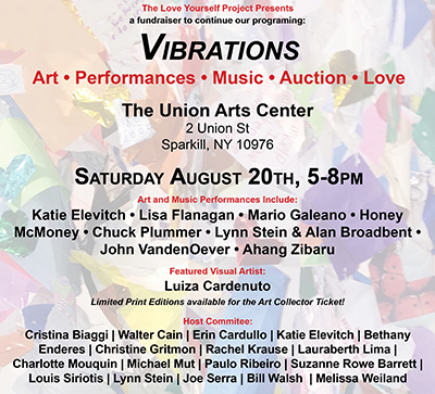 Image of poster advertising Vibrations a Fundraiser for The Love Yourself Project in 2016